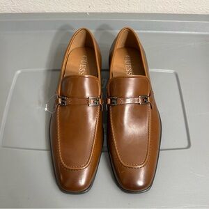 Guess Brown Leather Horsebit Loafers